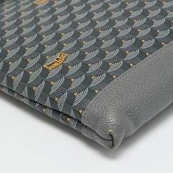 Pre Owned Faure Le Page Gris Acier Scale Coated Canvas Pochette Zip 33