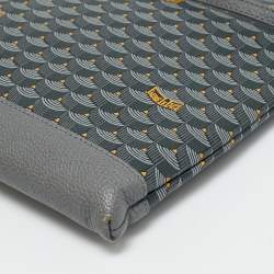 Pre Owned Faure Le Page Gris Acier Scale Coated Canvas Pochette Zip 33