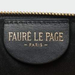 Pre Owned Faure Le Page Gris Acier Scale Coated Canvas Pochette Zip 33