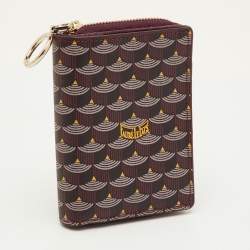 مملوكة مسبقًا محفظة فور لو باج بورغوندي كانفاس مطبوع إيكاي مقوى وجلد مضغوط