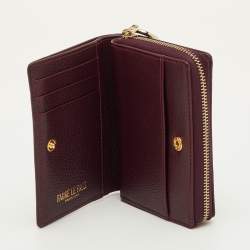 مملوكة مسبقًا محفظة فور لو باج بورغوندي كانفاس مطبوع إيكاي مقوى وجلد مضغوط