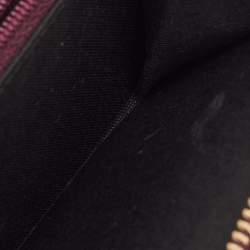 مملوكة مسبقًا محفظة فور لو باج بورغوندي كانفاس مطبوع إيكاي مقوى وجلد مضغوط