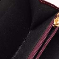 مملوكة مسبقًا محفظة فور لو باج بورغوندي كانفاس مطبوع إيكاي مقوى وجلد مضغوط