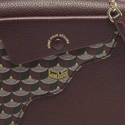 Pre Owned Faure Le Page Calibre 21 Burgundy Coated Canvas and Leather Top Handle Bag