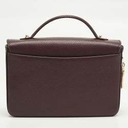 Pre Owned Faure Le Page Calibre 21 Burgundy Coated Canvas and Leather Top Handle Bag