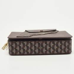 Pre Owned Faure Le Page Calibre 21 Burgundy Coated Canvas and Leather Top Handle Bag