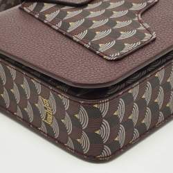 Pre Owned Faure Le Page Calibre 21 Burgundy Coated Canvas and Leather Top Handle Bag