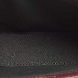 Pre Owned Faure Le Page Calibre 21 Burgundy Coated Canvas and Leather Top Handle Bag