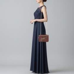 Pre Owned Faure Le Page Calibre 21 Burgundy Coated Canvas and Leather Top Handle Bag