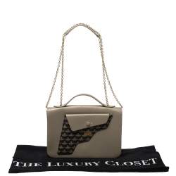 مملوكة مسبقًا Faure Le Page Light Grey Leather Calibre 21 Top Handle Bag