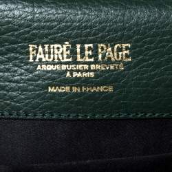 Faure Le Page Green Coated Canvas and Leather Parade Top Handle Bag