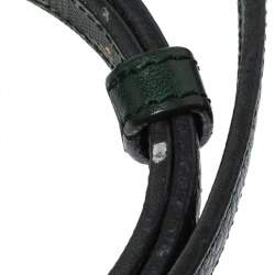 Faure Le Page Green Coated Canvas and Leather Parade Top Handle Bag