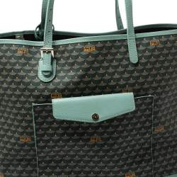 Faure Le Page Green Monogram Coated Canvas and Leather Carry On Tote