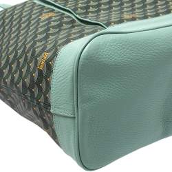 Faure Le Page Green Monogram Coated Canvas and Leather Carry On Tote