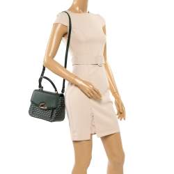 Faure Le Page Green Coated Canvas and Leather Ivresse Parade Crossbody Bag