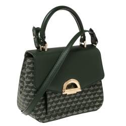 Faure Le Page Green Coated Canvas and Leather Ivresse Parade Crossbody Bag