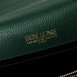 Faure Le Page Green Coated Canvas Parade Top Handle Bag