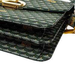 Faure Le Page Green Coated Canvas Parade Top Handle Bag