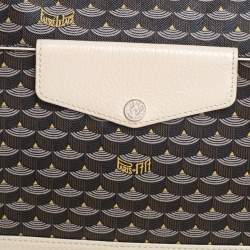 Pre Owned Faure Le Page Beige/Brown Coated Canvas and Leather Wristlet Clutch