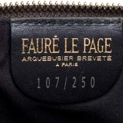 Pre Owned Faure Le Page Beige/Brown Coated Canvas and Leather Wristlet Clutch