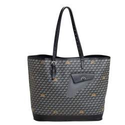 Pre Owned Faure Le Page Black Coated Canvas and Leather Daily Battle Tote