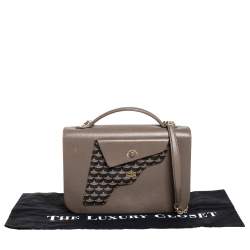 Faure Le Page Olive Green Leather and Coated Canvas Calibre 27 Top Handle Bag