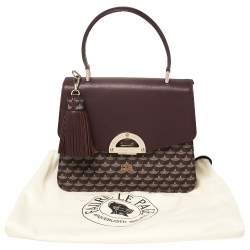 Pre Owned Fauré Le Page Burgundy Coated Canvas and Leather Parade Top Handle Bag