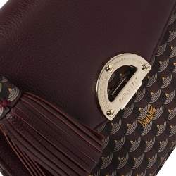 Pre Owned Fauré Le Page Burgundy Coated Canvas and Leather Parade Top Handle Bag