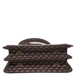 Pre Owned Fauré Le Page Burgundy Coated Canvas and Leather Parade Top Handle Bag