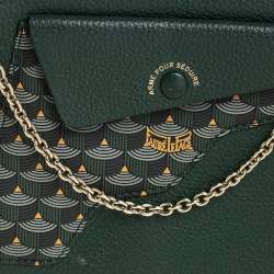 Pre Owned Fauré Le Page Green Leather Calibre 21 Top Handle Bag