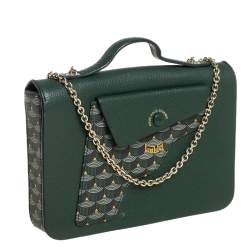 Pre Owned Fauré Le Page Green Leather Calibre 21 Top Handle Bag