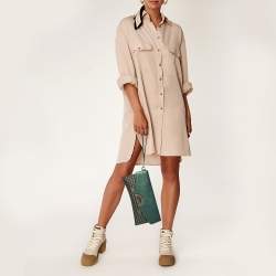 Pre Owned Faure Le Page Green Coated Canvas and Leather Parade Clutch 