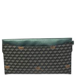 Pre Owned Faure Le Page Green Coated Canvas and Leather Parade Clutch 