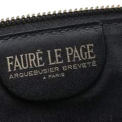 مملوكة مسبقًا Fauré Le Page Black/Grey Coated Canvas And Leather Wristlet Clutch