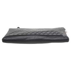 مملوكة مسبقًا Fauré Le Page Black/Grey Coated Canvas And Leather Wristlet Clutch