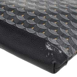 مملوكة مسبقًا Fauré Le Page Black/Grey Coated Canvas And Leather Wristlet Clutch