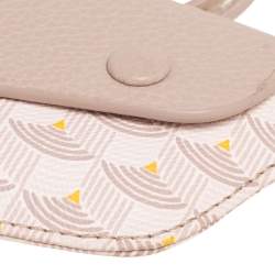 Pre Owned Faure Le Page Beige Coated Canvas Callibre Wristlet Pouch