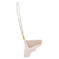 Pre Owned Faure Le Page Beige Coated Canvas Callibre Wristlet Pouch