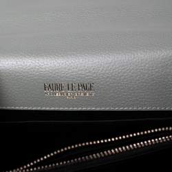 Faure Le Page Green Coated Canvas and Leather Parade Top Handle Bag