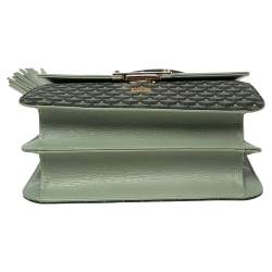 Faure Le Page Green Coated Canvas and Leather Parade Top Handle Bag