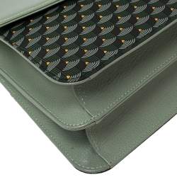 Faure Le Page Green Coated Canvas and Leather Parade Top Handle Bag