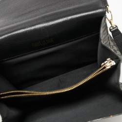 Faure Le Page Black Coated Canvas and Leather Parade Top Handle Bag