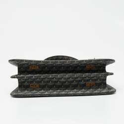 Faure Le Page Black Coated Canvas and Leather Parade Top Handle Bag