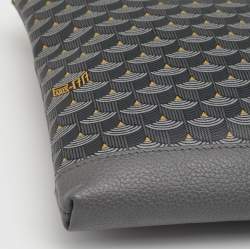 Pre Owned Faure Le Page Grey Coated Canvas and Leather Wristlet Clutch