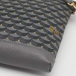 Pre Owned Faure Le Page Grey Coated Canvas and Leather Wristlet Clutch