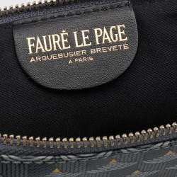Pre Owned Faure Le Page Grey Coated Canvas and Leather Wristlet Clutch