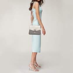 Faure Le Page Khaki Beige Coated Canvas and Leather Parade Top Handle Bag