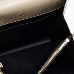 Faure Le Page Khaki Beige Coated Canvas and Leather Parade Top Handle Bag