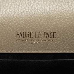 Faure Le Page Khaki Beige Coated Canvas and Leather Parade Top Handle Bag