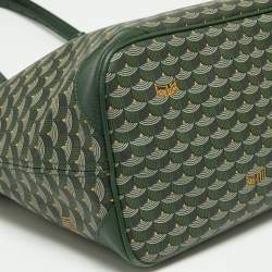 Pre Owned Faure Le Page Green Coated Canvas and Leather Daily Battle 37 Tote